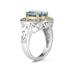 4.45ct.Oval Shape Aquamarine Ring in 14k Yellow Gold and Silver 