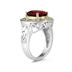 4.45ct.Oval Shape Garnet Ring in 14k Yellow Gold and Silver 