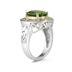 4.45ct.Oval Shape Peridot Ring in 14k Yellow Gold and Silver