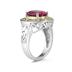 4.45ct.Oval Shape Pink Topaz Ring in 14k Yellow Gold and Silver 