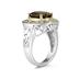 4.45ct.Oval Shape Smokey Quartz Ring in 14k Yellow Gold and Silver