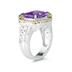 Emerald Cut Amethyst and Diamond Ring in 14K Yellow Gold and Silver 