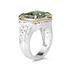 Emerald Cut Green Amethyst and Diamond Ring in 14K Yellow Gold and Silver 