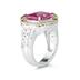 Emerald Cut Pink Topaz and Diamond Ring in 14K Yellow Gold and Silver