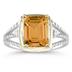 4.5ct Citrine And Diamond Ring in 14K Yellow Gold And Silver 