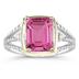 4.5ct Pink Topaz And Diamond Ring in 14K Yellow Gold And Silver 