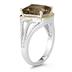 4.5ct Smokey Quartz And Diamond Ring in 14K Yellow Gold And Silver