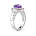 Trillion Cut Amethyst and Diamond Ring in 14K Yellow Gold and Silver 
