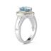 Trillion Cut Aquamarine and Diamond Ring in 14K Yellow Gold and Silver 