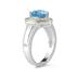 Trillion Cut Blue Topaz and Diamond Ring in 14K Yellow Gold and Silver 
