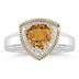 Trillion Cut Citrine and Diamond Ring in 14K Yellow Gold and Silver 
