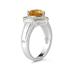 Trillion Cut Citrine and Diamond Ring in 14K Yellow Gold and Silver 