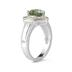 Trillion Cut Green Amethyst and Diamond Ring in 14K Yellow Gold and Silver 