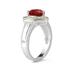 Trillion Cut Garnet and Diamond Ring in 14K Yellow Gold and Silver 