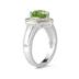 Trillion Cut Peridot and Diamond Ring in 14K Yellow Gold and Silver 