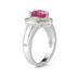 Trillion Cut Pink Topaz and Diamond Ring in 14K Yellow Gold and Silver 