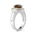 Trillion Cut Smokey Quartz and Diamond Ring in 14K Yellow Gold and Silver 