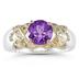 1.3ct Amethyst And Diamond Ring in 14K Yellow Gold And Silver