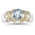 1.3ct Aquamarine And Diamond Ring in 14K Yellow Gold And Silver 