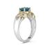 1.3ct Blue Topaz And Diamond Ring in 14K Yellow Gold And Silver