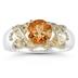 1.3ct Citrine And Diamond Ring in 14K Yellow Gold And Silver 