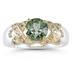 1.3ct Green Amethyst And Diamond Ring in 14K Yellow Gold And Silver 