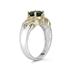 1.3ct Green Amethyst And Diamond Ring in 14K Yellow Gold And Silver 