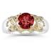 1.3ct Garnet And Diamond Ring in 14K Yellow Gold And Silver 