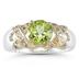 1.3ct Peridot And Diamond Ring in 14K Yellow Gold And Silver 