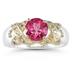 1.3ct Pink Topaz And Diamond Ring in 14K Yellow Gold And Silver 