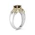 1.3ct Smokey Quartz And Diamond Ring in 14K Yellow Gold And Silver 