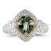 1.5ct Green Amethyst Ring in 14K Yellow Gold And Silver 