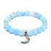 ELYA Moon Charm Light Blue Jade Stone Beaded Bracelet