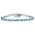 14k White Gold Diamond and Blue Topaz Bracelet