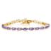 14k Yellow Gold Diamond and Amethyst  Bracelet