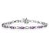 14k White Gold Diamond and Amethyst  Bracelet