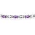14k White Gold Diamond and Amethyst  Bracelet