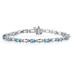 14k White Gold Diamond and Blue Topaz Bracelet