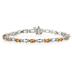 14k White Gold Diamond and  Citrine    Bracelet