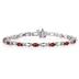 14k White Gold Diamond and Garnet  Bracelet