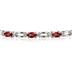 14k White Gold Diamond and Garnet  Bracelet