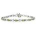 14k White Gold Diamond and Peridot   Bracelet