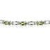 14k White Gold Diamond and Peridot   Bracelet