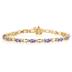 14k Yellow Gold Diamond and Amethyst Bracelet