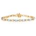 14k Yellow Gold Diamond and Aquamarine  Bracelet