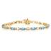 14k Yellow Gold Diamond and Blue Topaz Bracelet