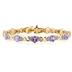 14k Yellow Gold Diamond and Amethyst Bracelet