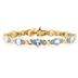 14k Yellow Gold Diamond and Aquamarine  Bracelet