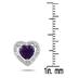 10k White Gold Amethyst and Diamond Heart Earrings
