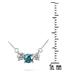 1/2 Carat Blue and White Diamond Three Stone Pendant in 14K White Gold